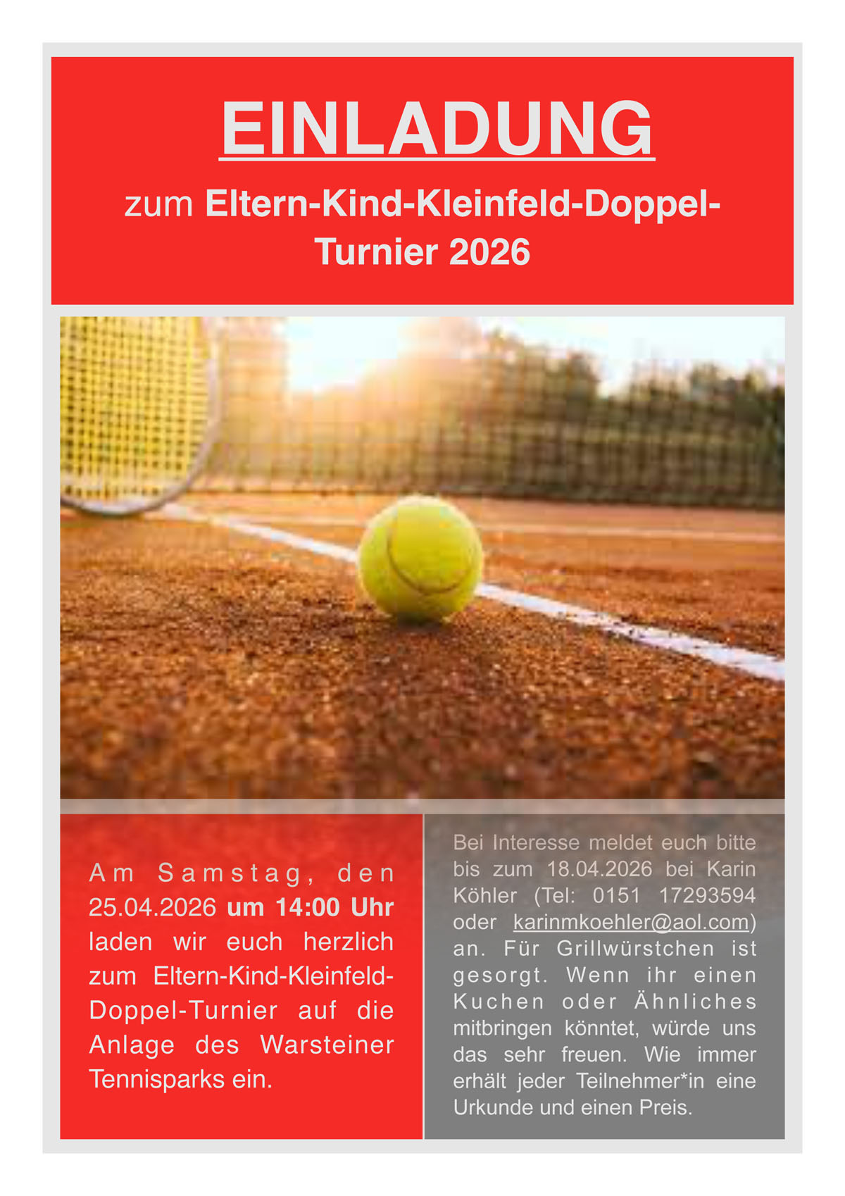 Eltern Kind Turnier 2026 Einladung